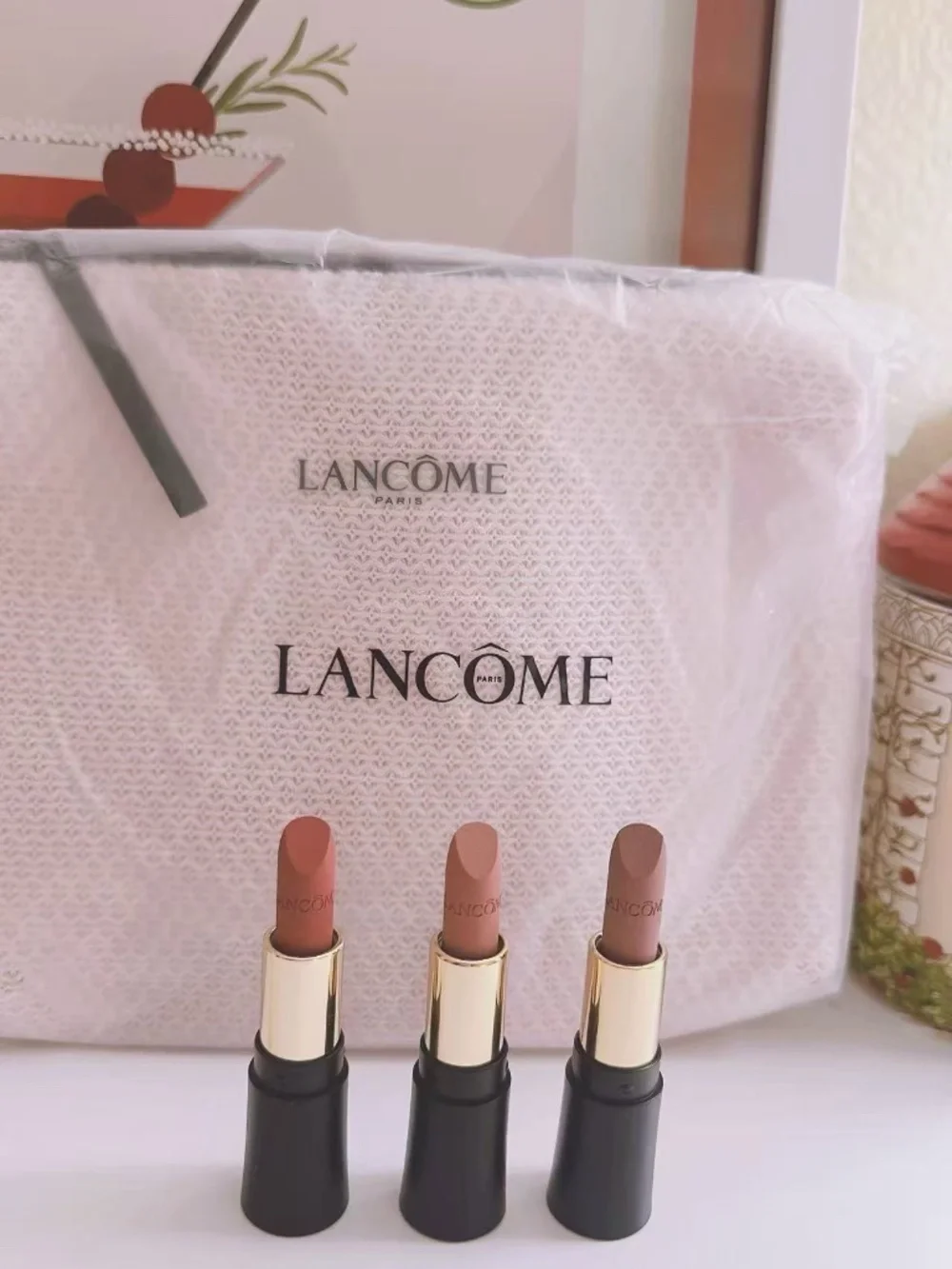 Lancome L'absolu Rouge Cream lipstick 274+217+321 travel Sz 1.6g *3